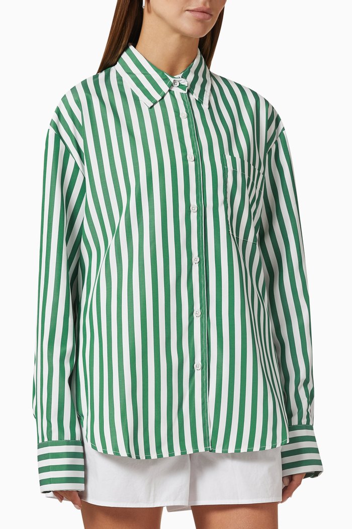

Lui Silky Shirt in Shirting Fabric, Green