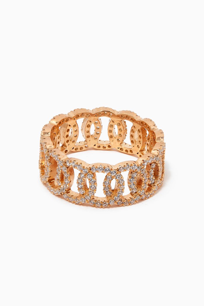 Cleopatra Diamond Ring in Gold-plated Vermeil, Yellow