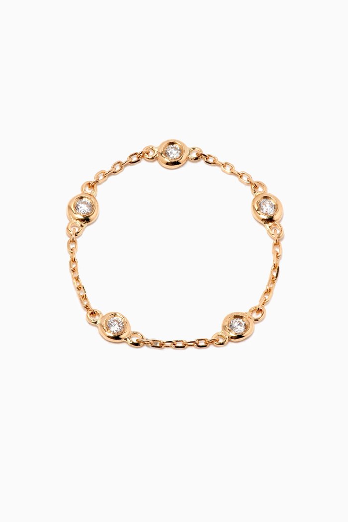 

Constellation Diamond Chain Ring in 18kt Yellow Gold