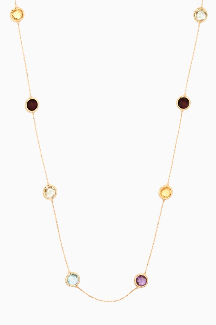 

Long Nude Pure On Precious Stone Necklace in 18kt Yellow Gold