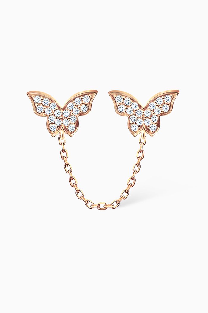 

Double Butterfly Diamond Earring in 18kt Yellow Gold