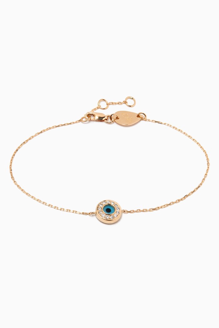 

Evil Eye Diamond Bracelet in 18kt Yellow Gold