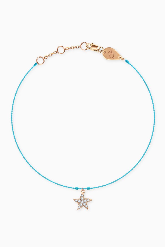 

Starfish Diamond Thread Anklet in 18kt Yellow Gold, Blue