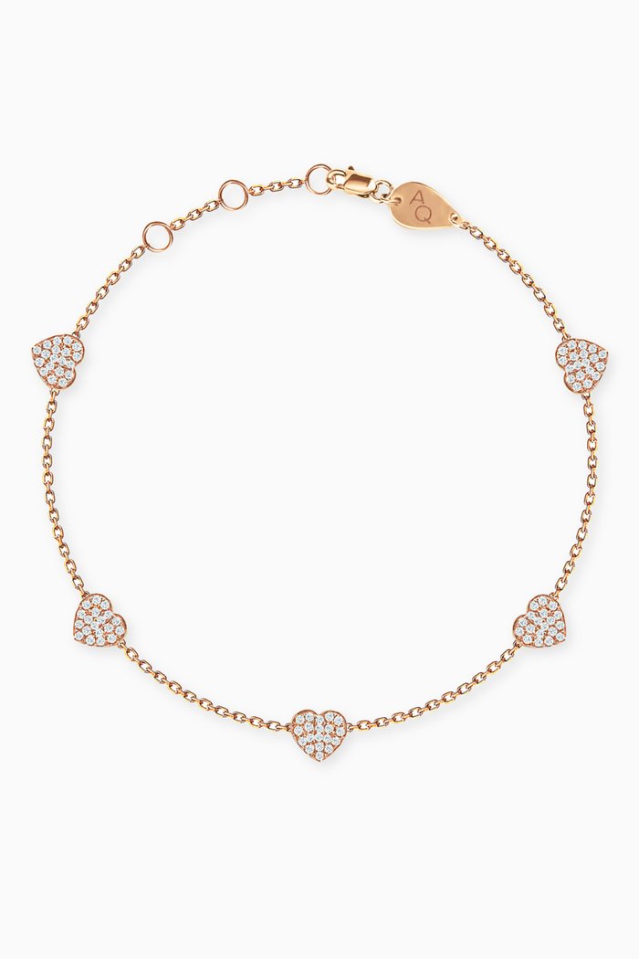 Constellation Heart Diamond Anklet in 18kt Yellow Gold