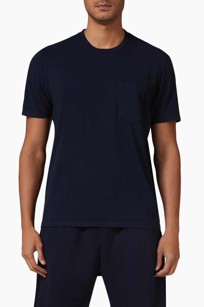 

Pocket T-shirt in Cotton Jersey, Blue