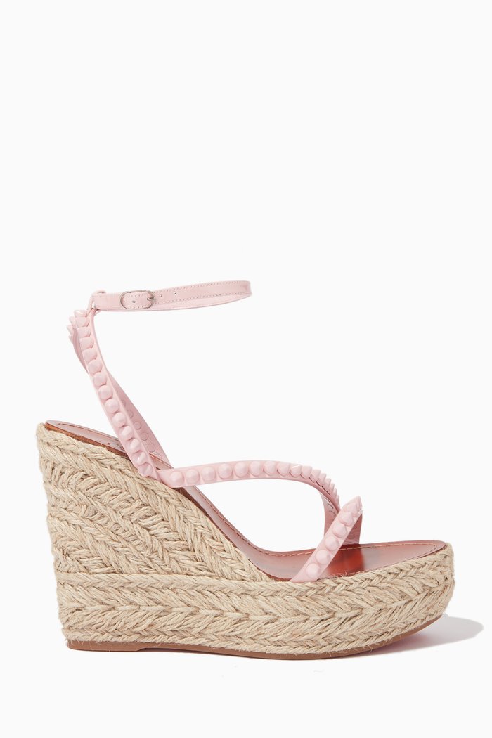 

Malfadina Zeppa 120mm Wedge Sandals in Calf Leather, Pink