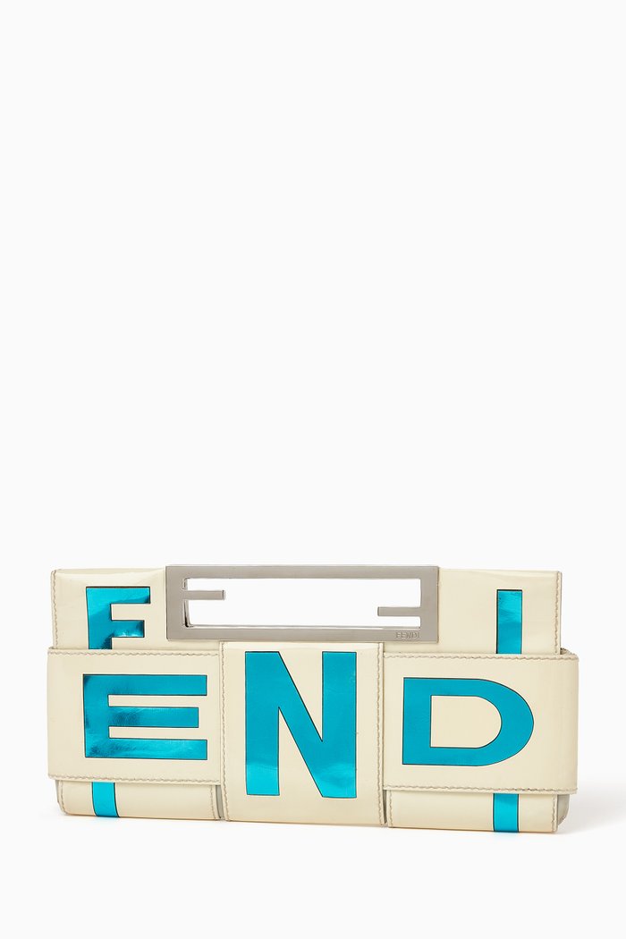 

Monogram Spell-out Clutch in Patent Leather, Multicolour