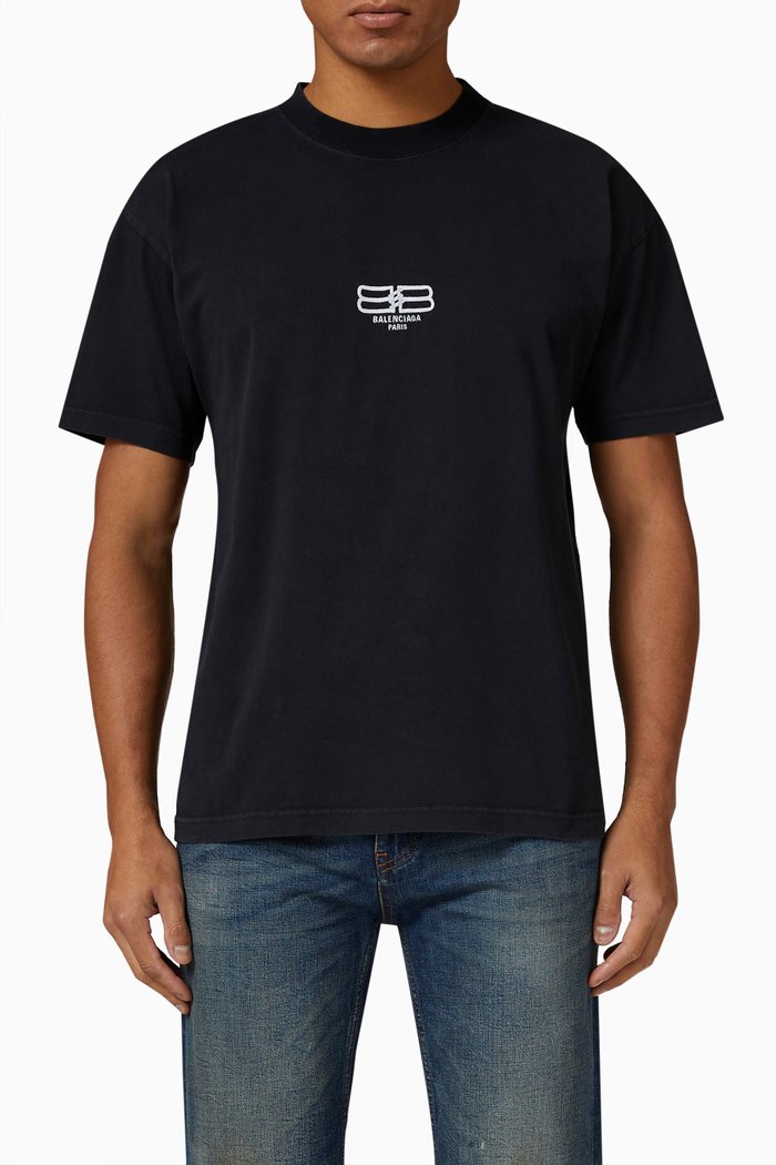 

BB Icon Medium Fit T-shirt in Cotton, Black