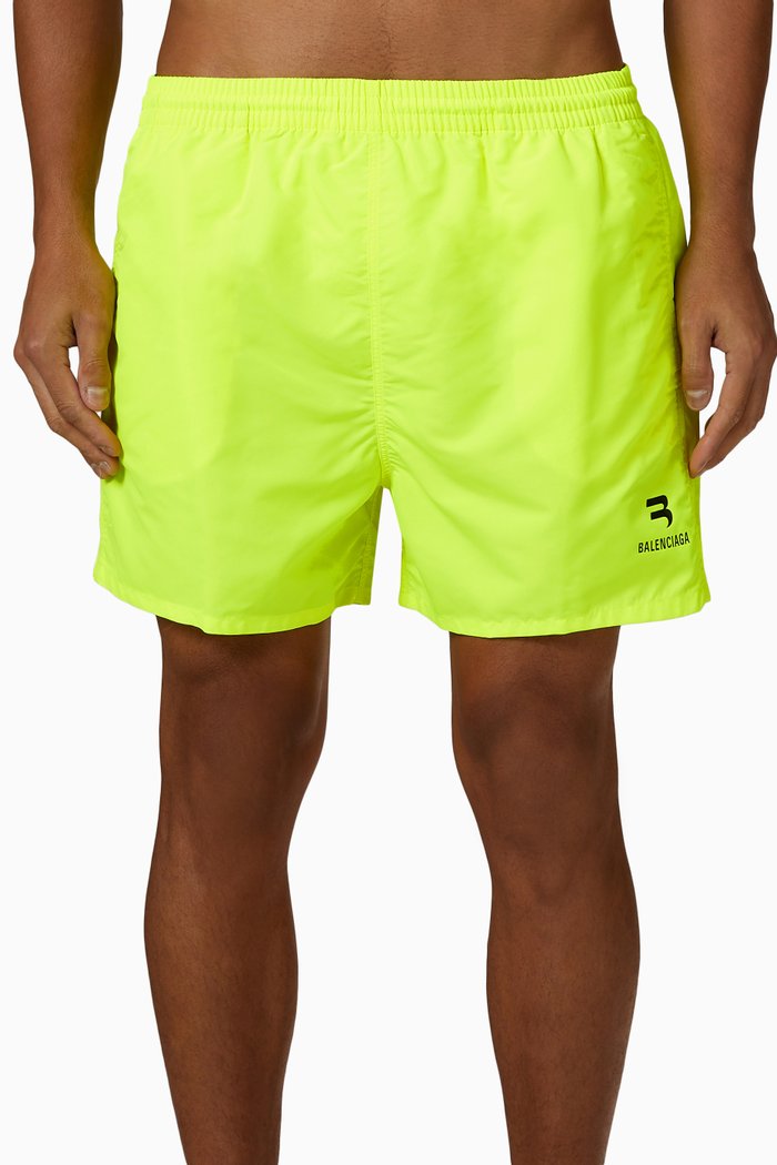 

Sporty B Swim Shorts in Technical Fabric, Yellow