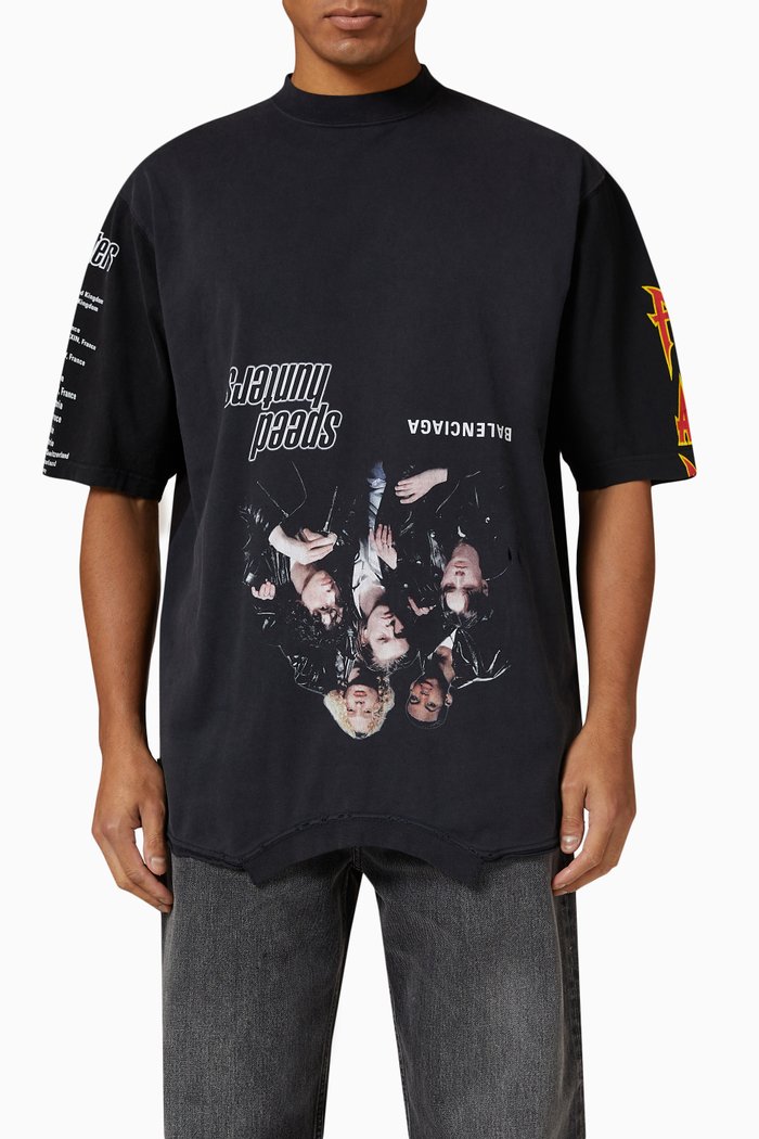 

Speed Hunter Upside Down Oversized T-shirt in Vintage Jersey, Black