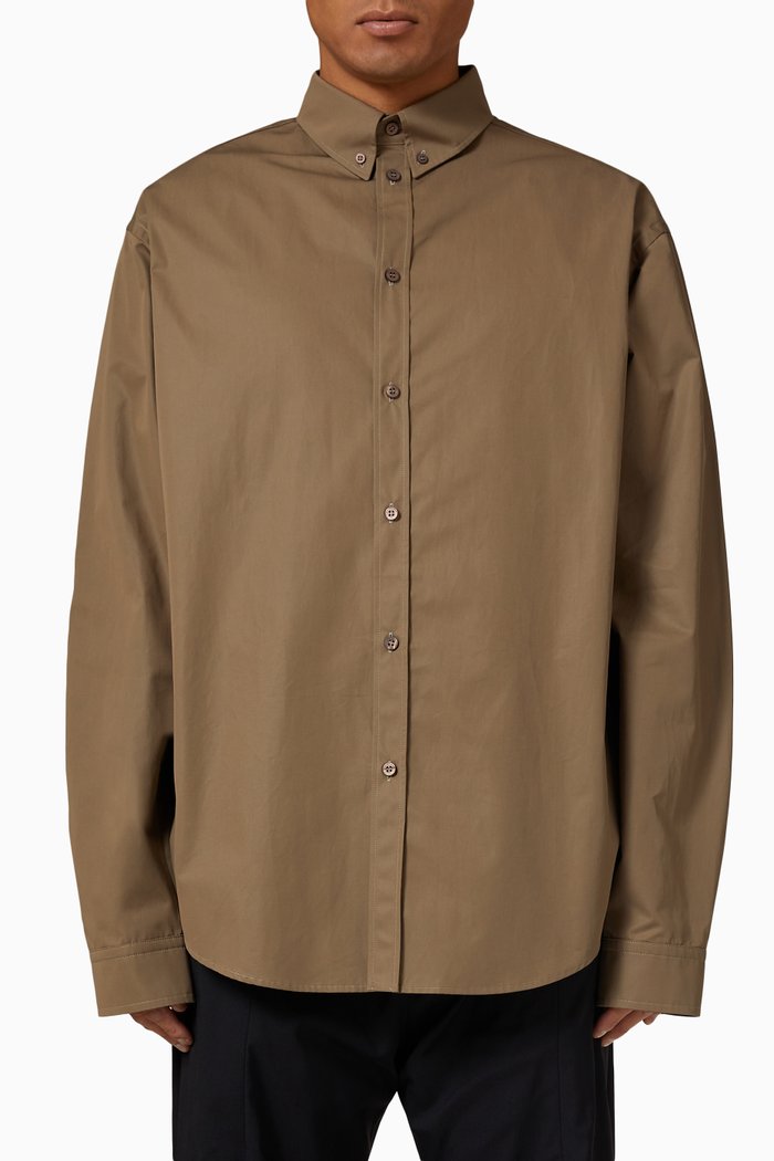 

Large Fit Shirt in Cotton Poplin, Neutral