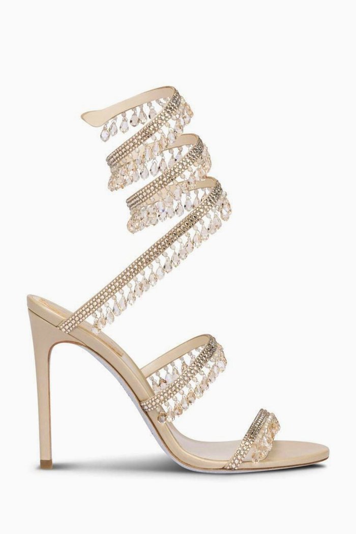 

Chandelier 105 Sandals in Satin, Gold