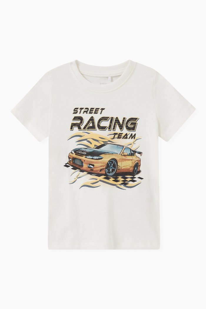 

Graphic Print T-shirt in Cotton, White