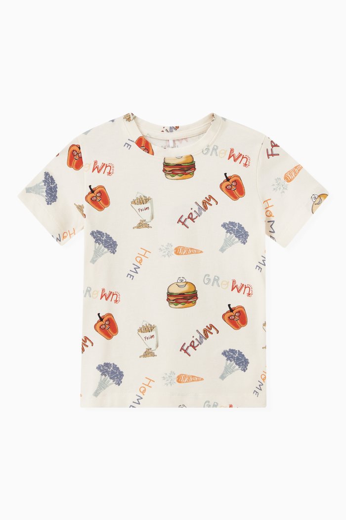 

Food Print T-shirt in Cotton, White