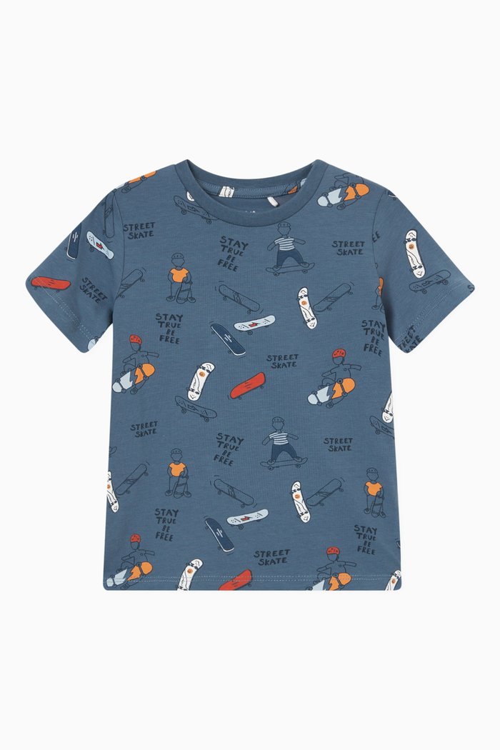 

Skateboard T-shirt in Cotton, Blue