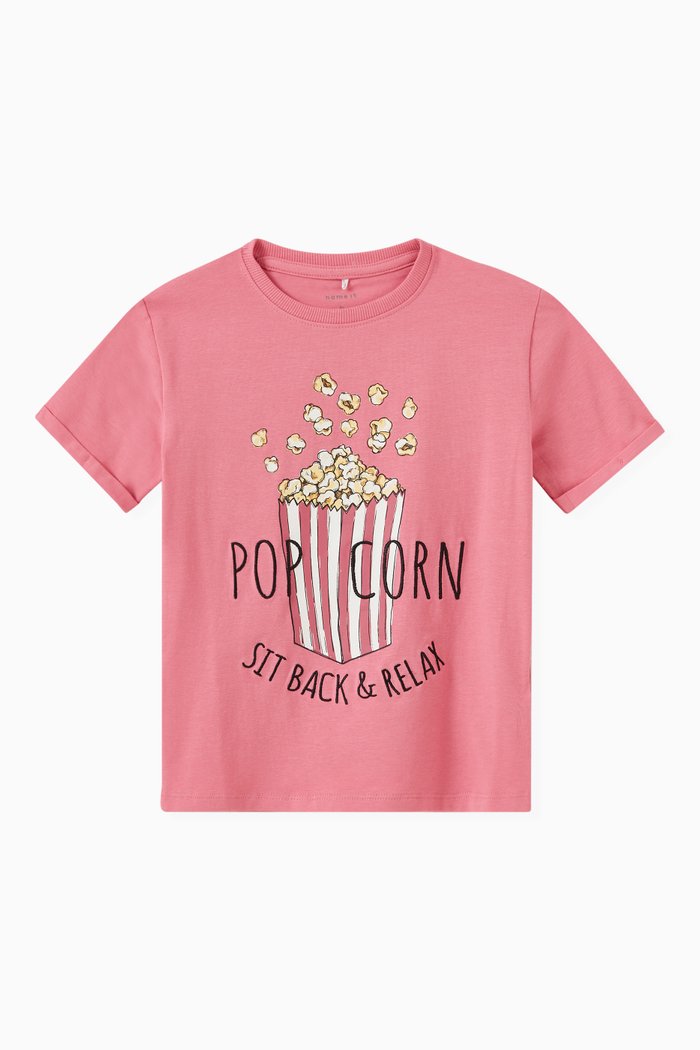 

Snack Print T-shirt in Cotton Jersey, Pink