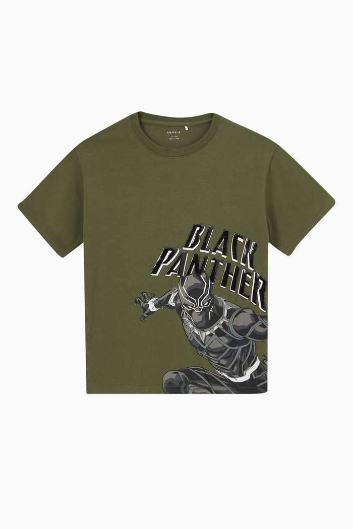 

Black Panther Print T-Shirt in Jersey, Grey