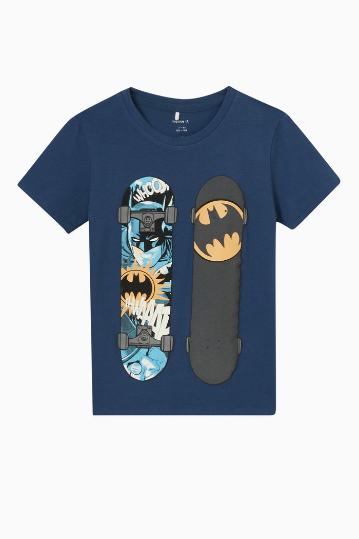 

Batman Print T-shirt in Organic Cotton, Blue