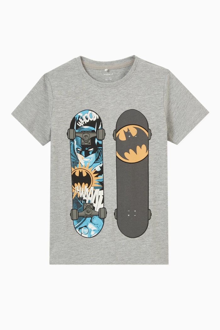

Batman Print T-shirt in Organic Cotton, Grey
