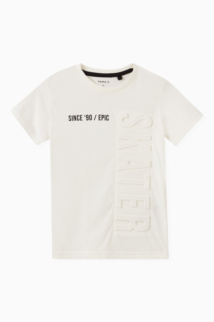 

Raised Skater T-shirt in Cotton Jersey, White