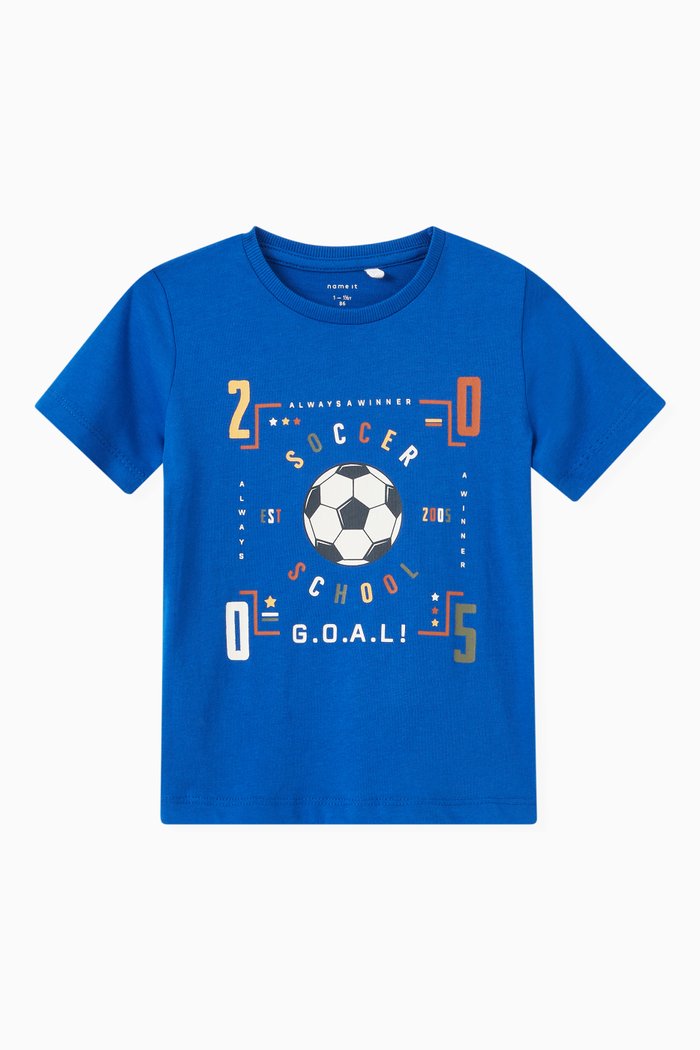 

Konan Football Print T-shirt in Cotton, Blue
