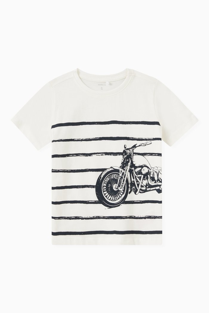 

Konan Bike Print T-shirt in Cotton, Neutral