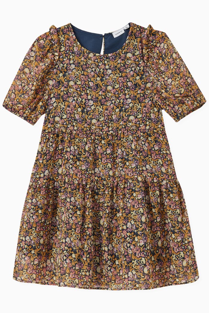 

Floral-print Dress in Recycled-polyester, Pink