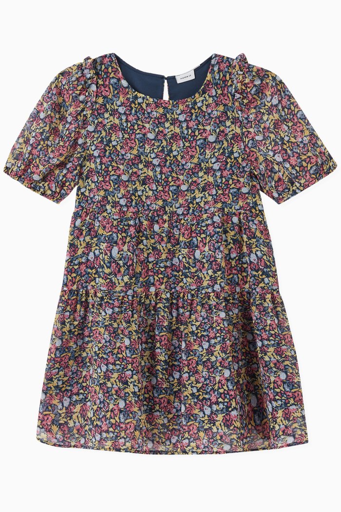 

Floral-print Dress in Recycled-polyester, Purple
