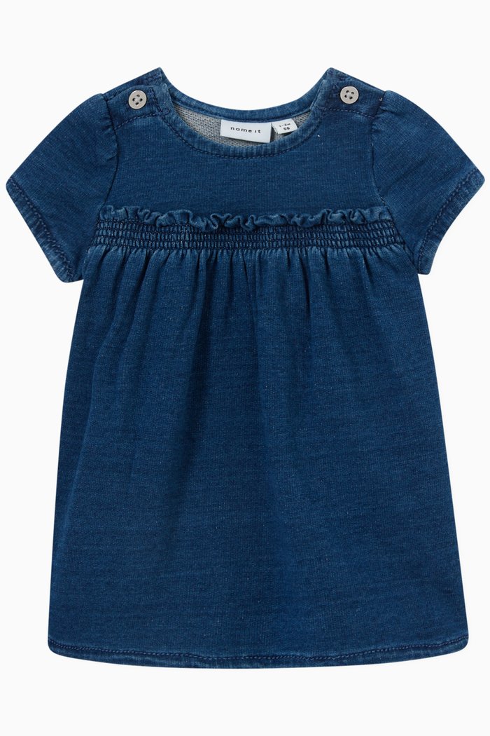 

Denim Dress in Cotton, Blue