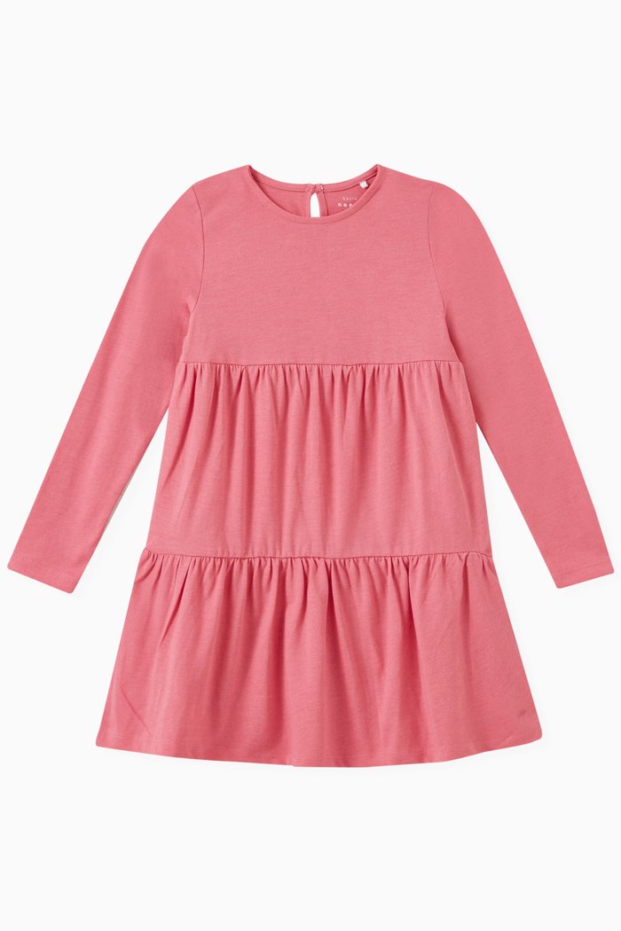 

Vivaldi Tiered Dress in Cotton, Pink