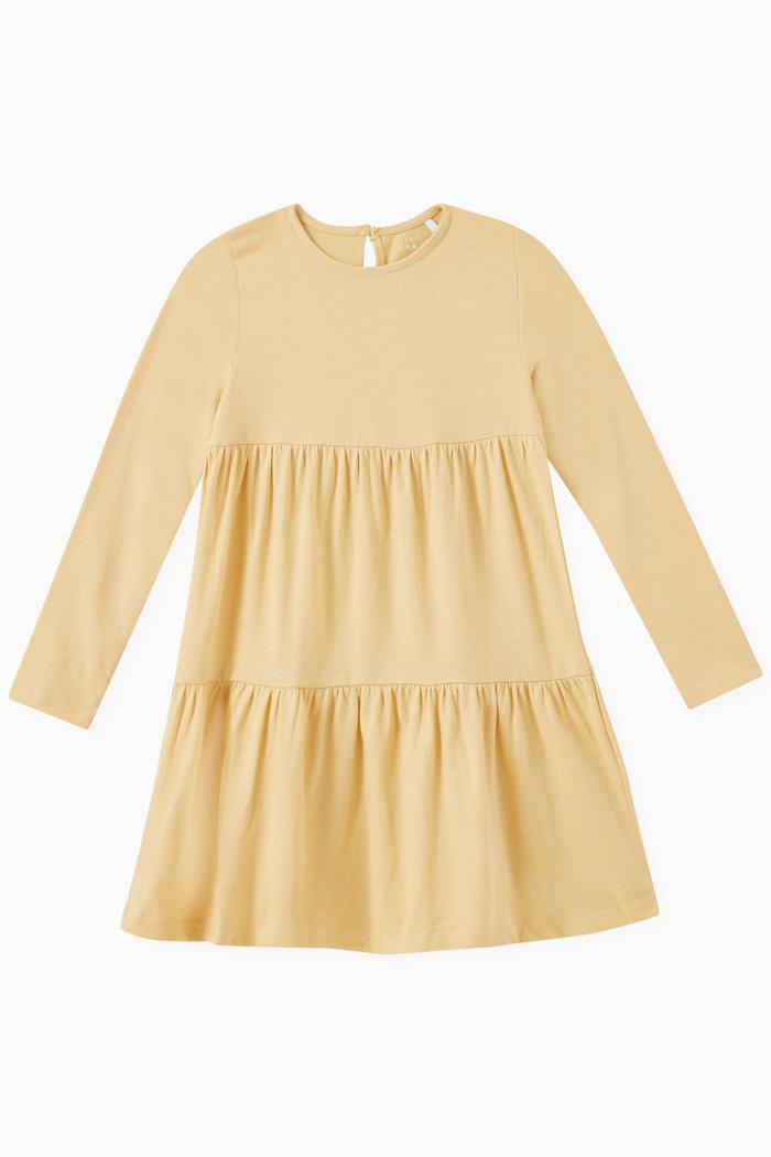

Vivaldi Tiered Dress in Cotton, Yellow