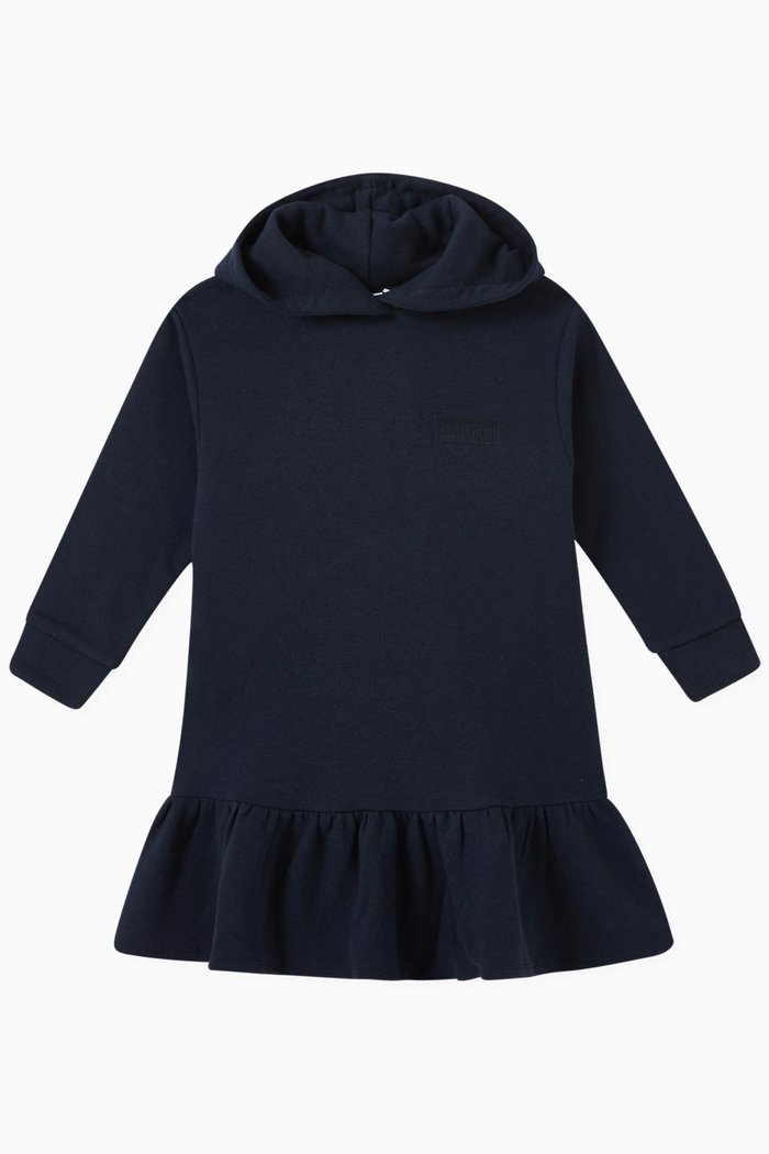 

Hoodie Sweatshirt Dress in Cotton-fleece, Blue