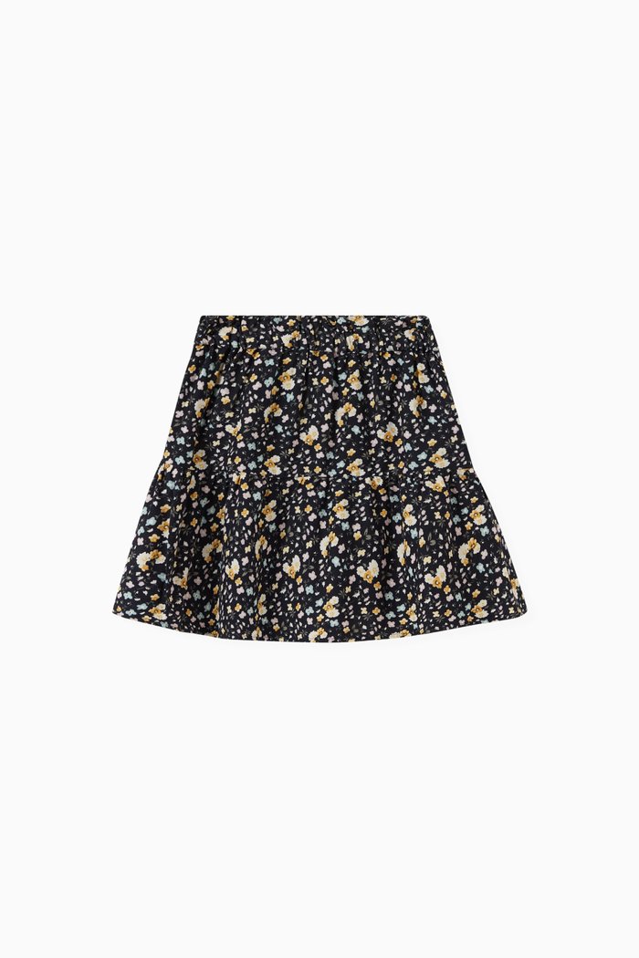 

Kafona Tiered Skirt in Viscose Blend, Blue