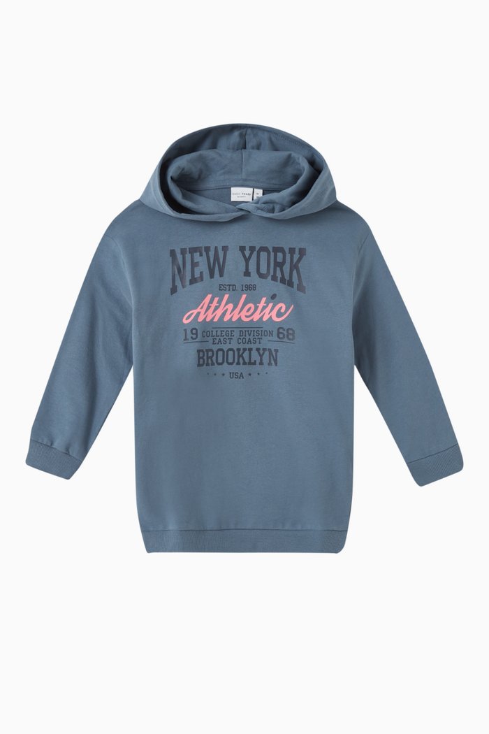 

Logo Boxy Hoodie in Cotton-jersey, Blue