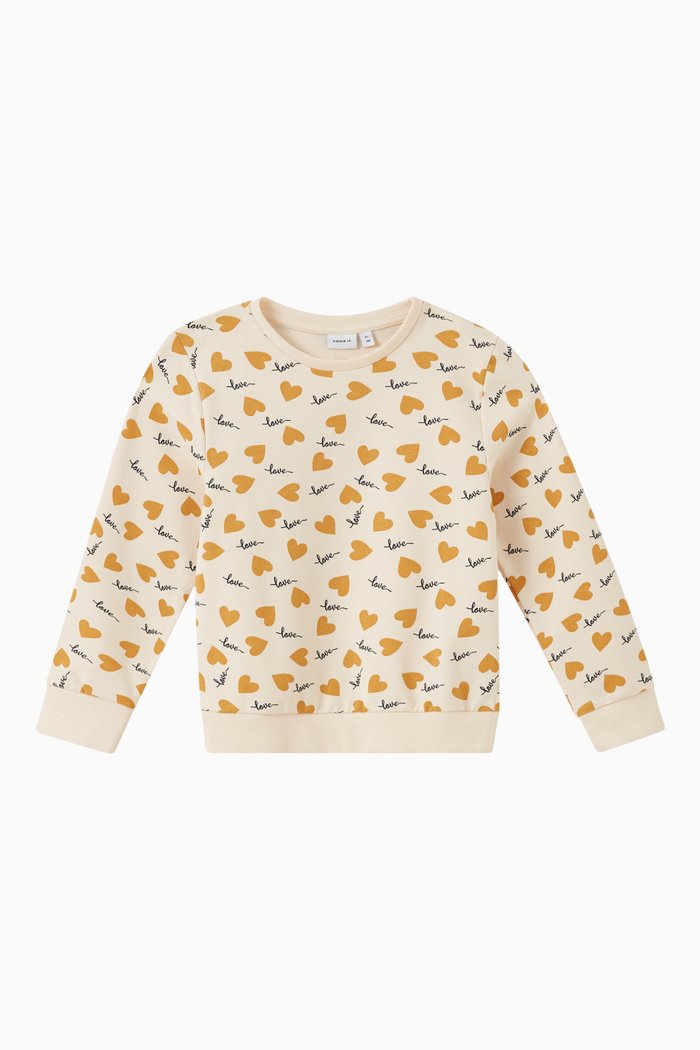 Kristina Love Print Sweatshirt in Cotton, Neutral