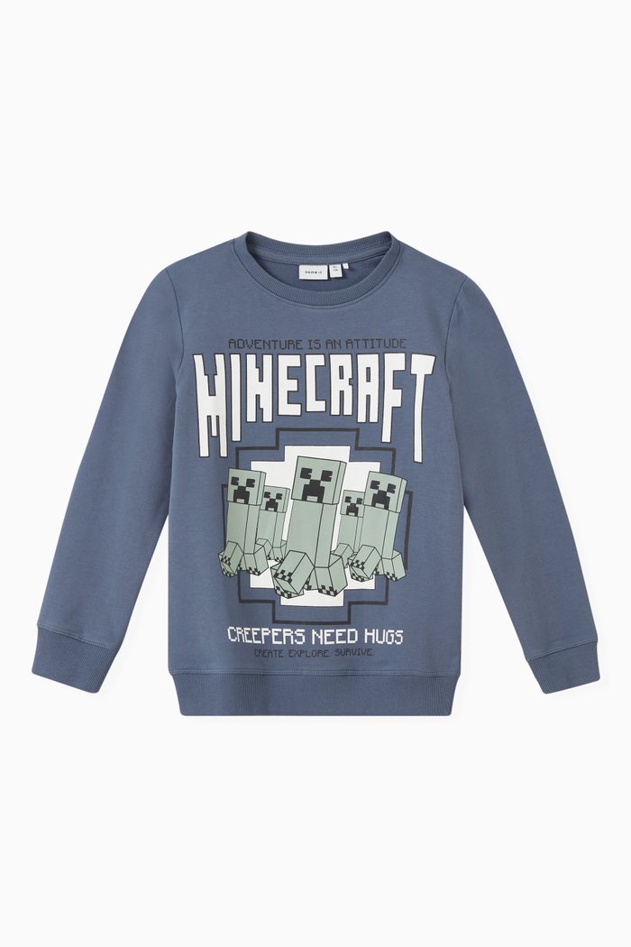

Minecraft Sweatshirt in Stretchy Cotton, Blue