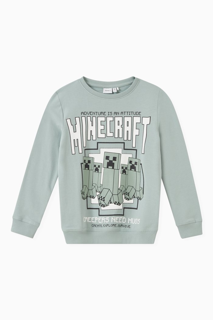 

Minecraft Sweatshirt in Stretchy Cotton, Green