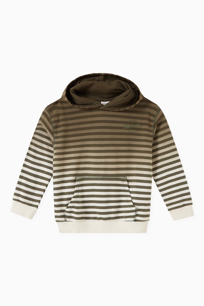 

Kartin Boxy Gradient Hooded Sweatshirt in Cotton, Grey