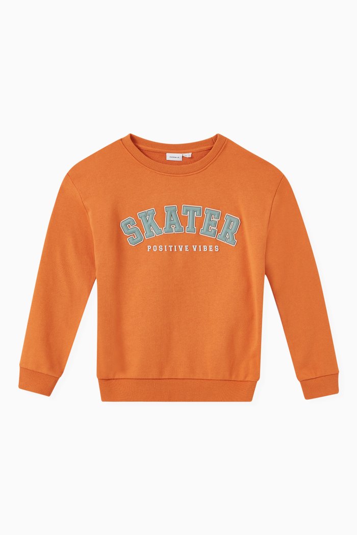 

Skater Sweatshirt in Cotton, Orange