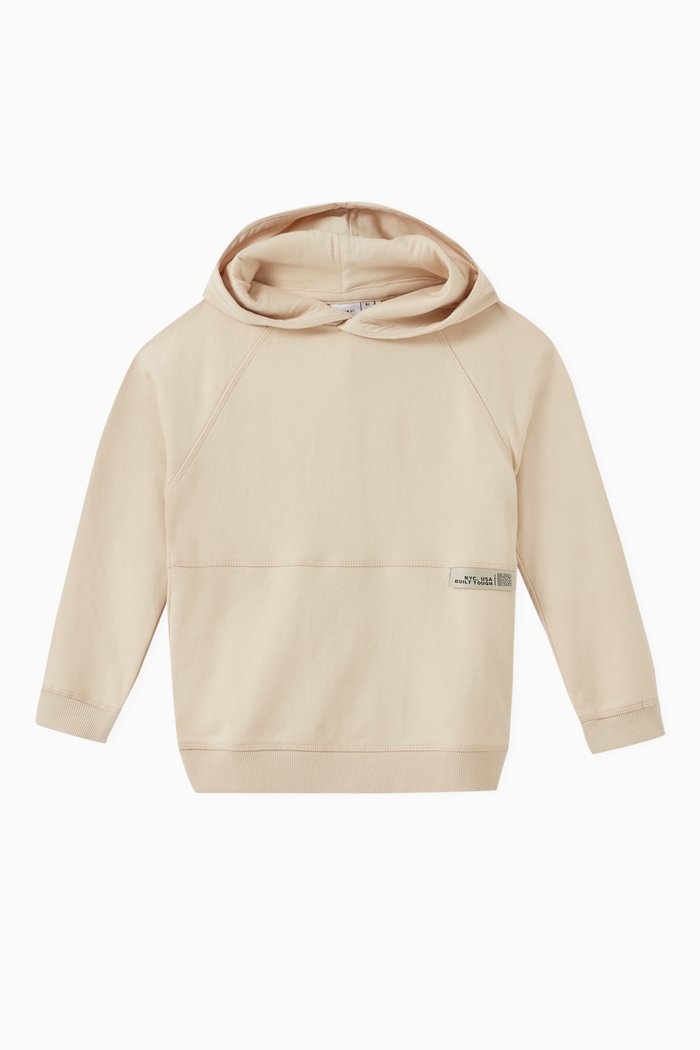 NYC Badge Hoodie in Cotton, Neutral