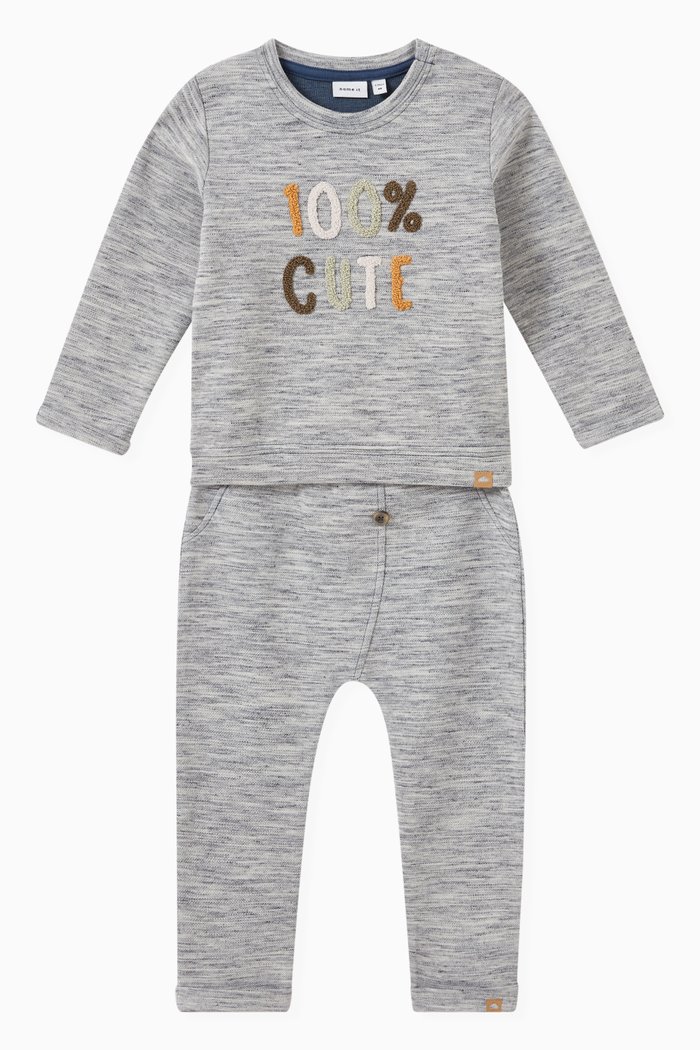 

Embroidered Sweat Suit, Blue