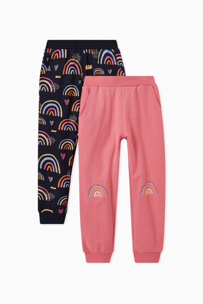 

Rainbow Print Sweatpants in Cotton, Set of 2, Blue