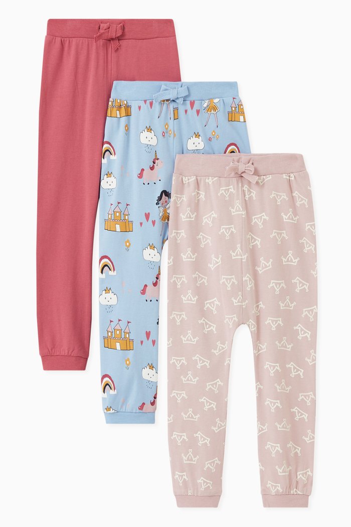 

Printed Pants in Organic-cotton, Set of 3, Blue