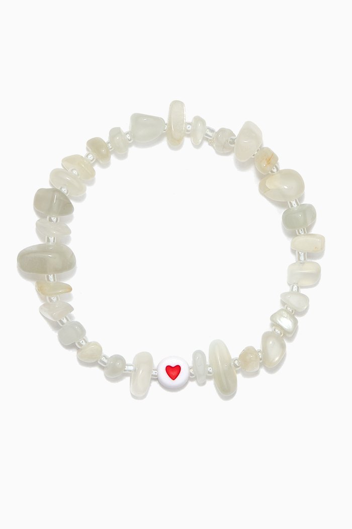 

Love Heart Moonstone Crystal Healing Bracelet, Neutral