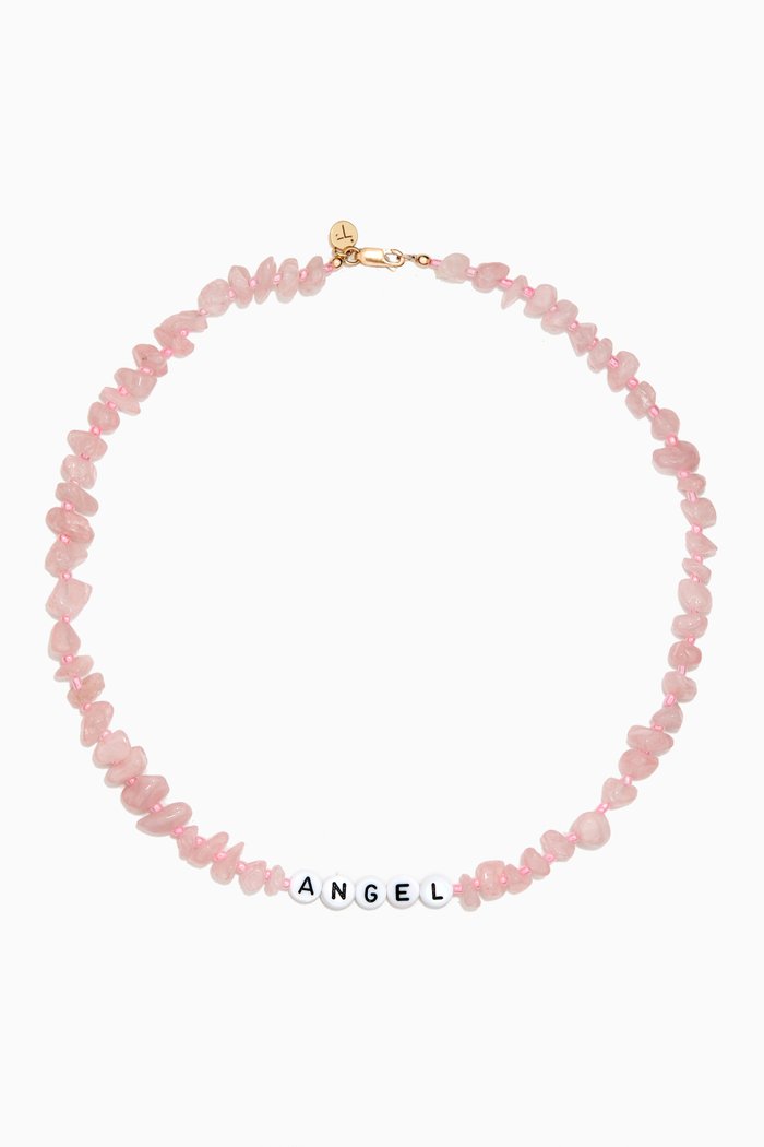 

"Angel" Rose Quartz Crystal Healing Necklace, Pink