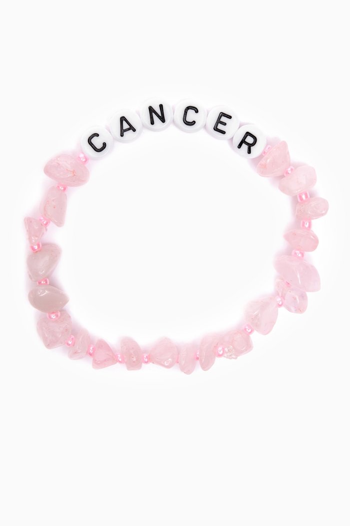 

"Cancer" Rose Quartz Crystal Healing Bracelet, Pink