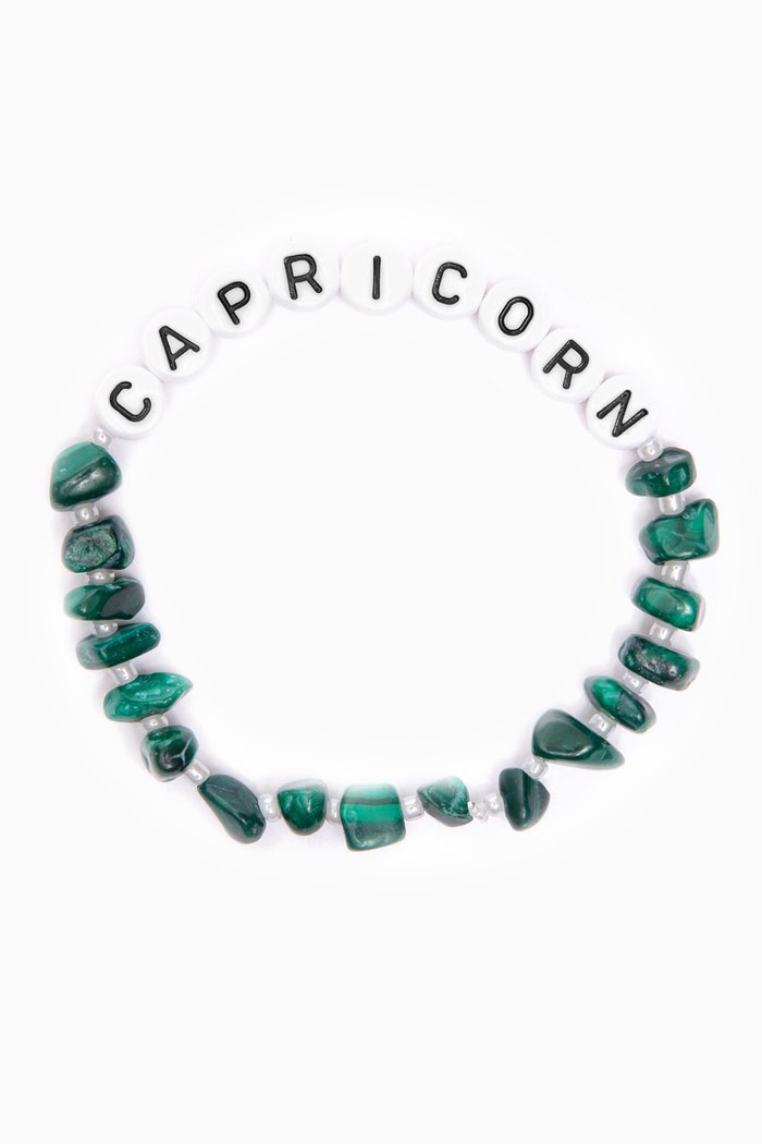 

"Capricorn" Malachite Crystal Healing Bracelet, Green