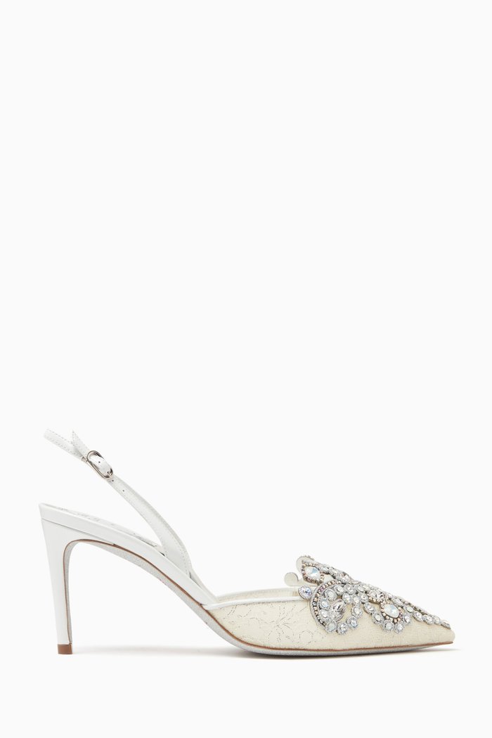

Veneziana Slingback Sandals in Lace, White
