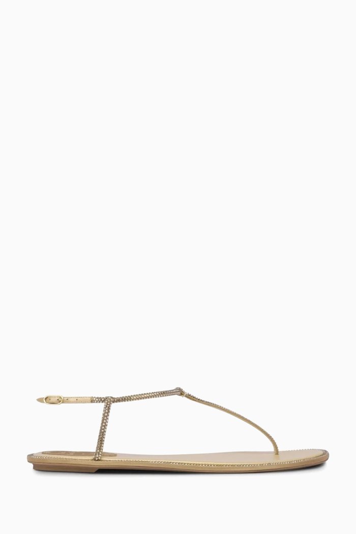 

Diana Flat Sandals in Leather, Neutral