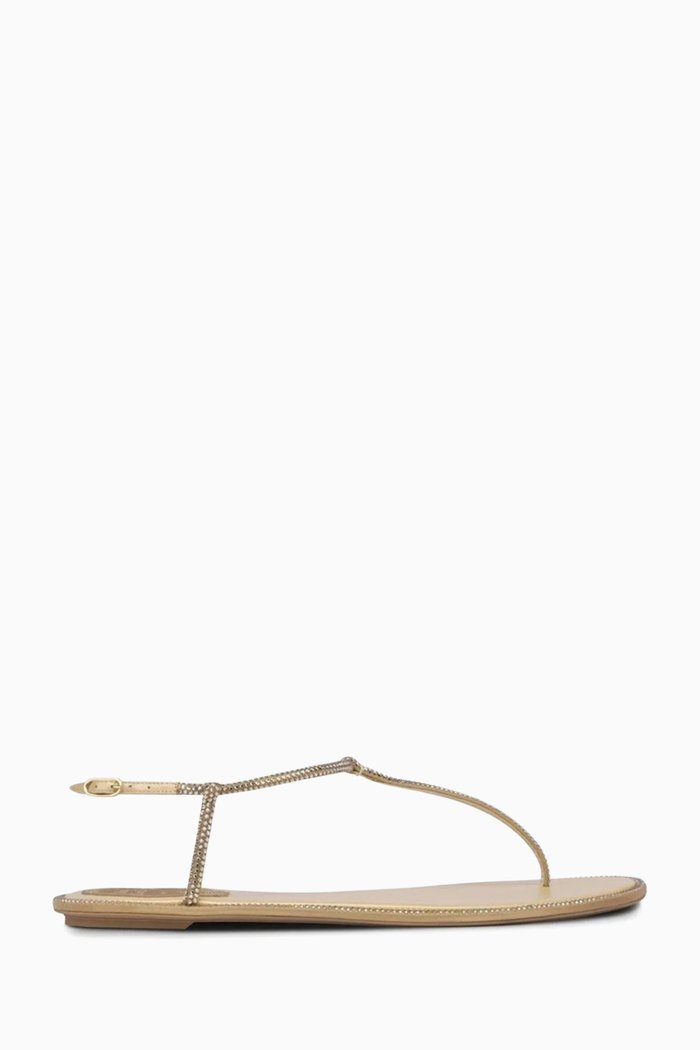 

Diana Flat Sandals in Leather, Neutral